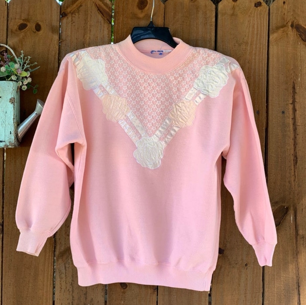 Vintage 1980s Pink Pullover Sweatshirt